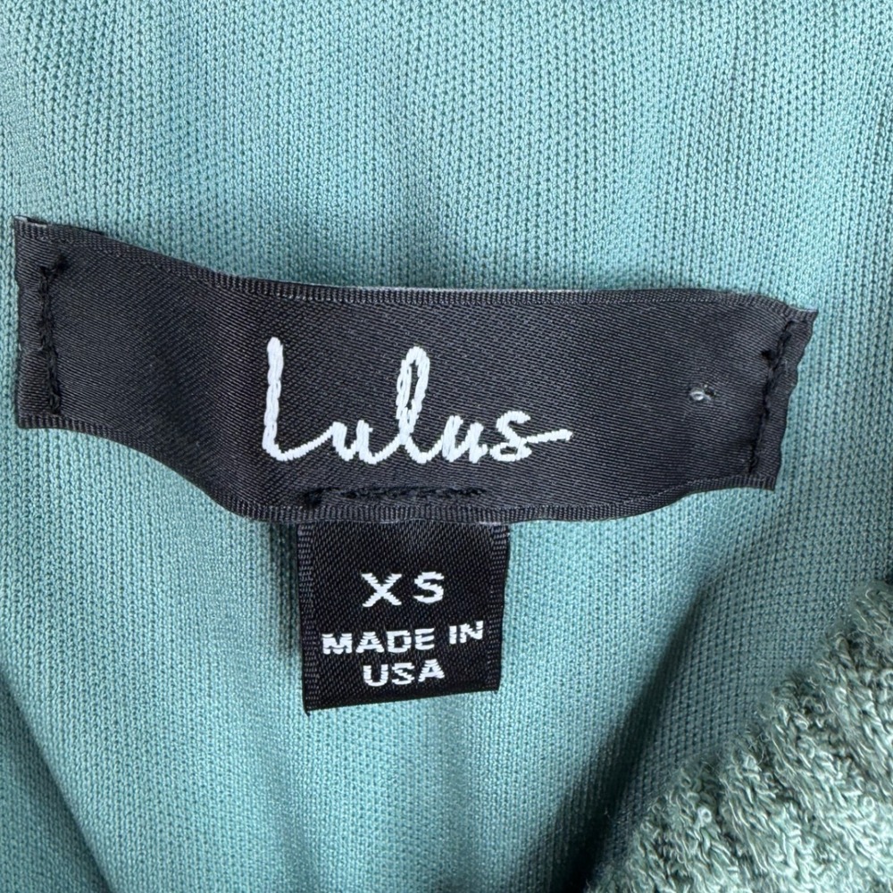 Lulu's Casual Confidence Sage Green Ribbed Tie-Front Mini Dress - Picture 2 of 6